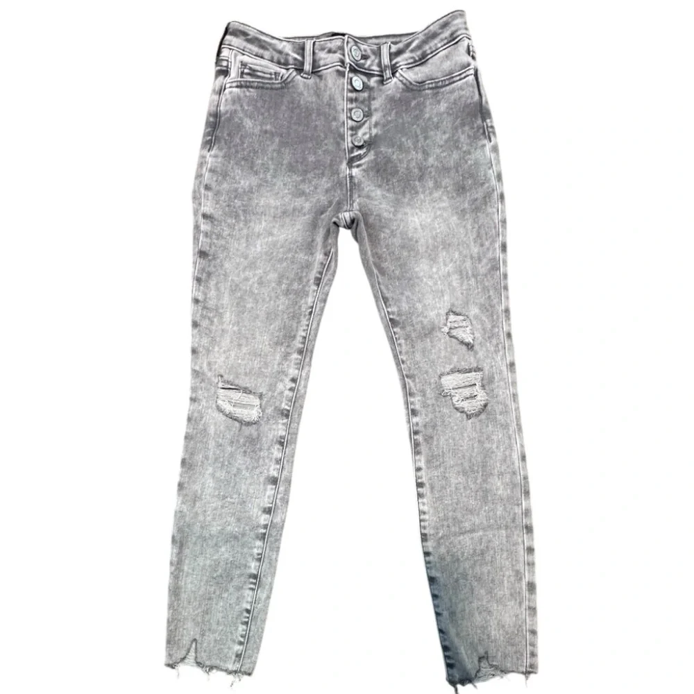 GAP Denim | Girls’ High Rise Destructed Grey Wash Ankle Jeggings | Size 14 | NEW